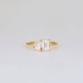 1.47 TCW Emerald & Pear Cut Lab grown Diamond Two Stone Engagement Ring