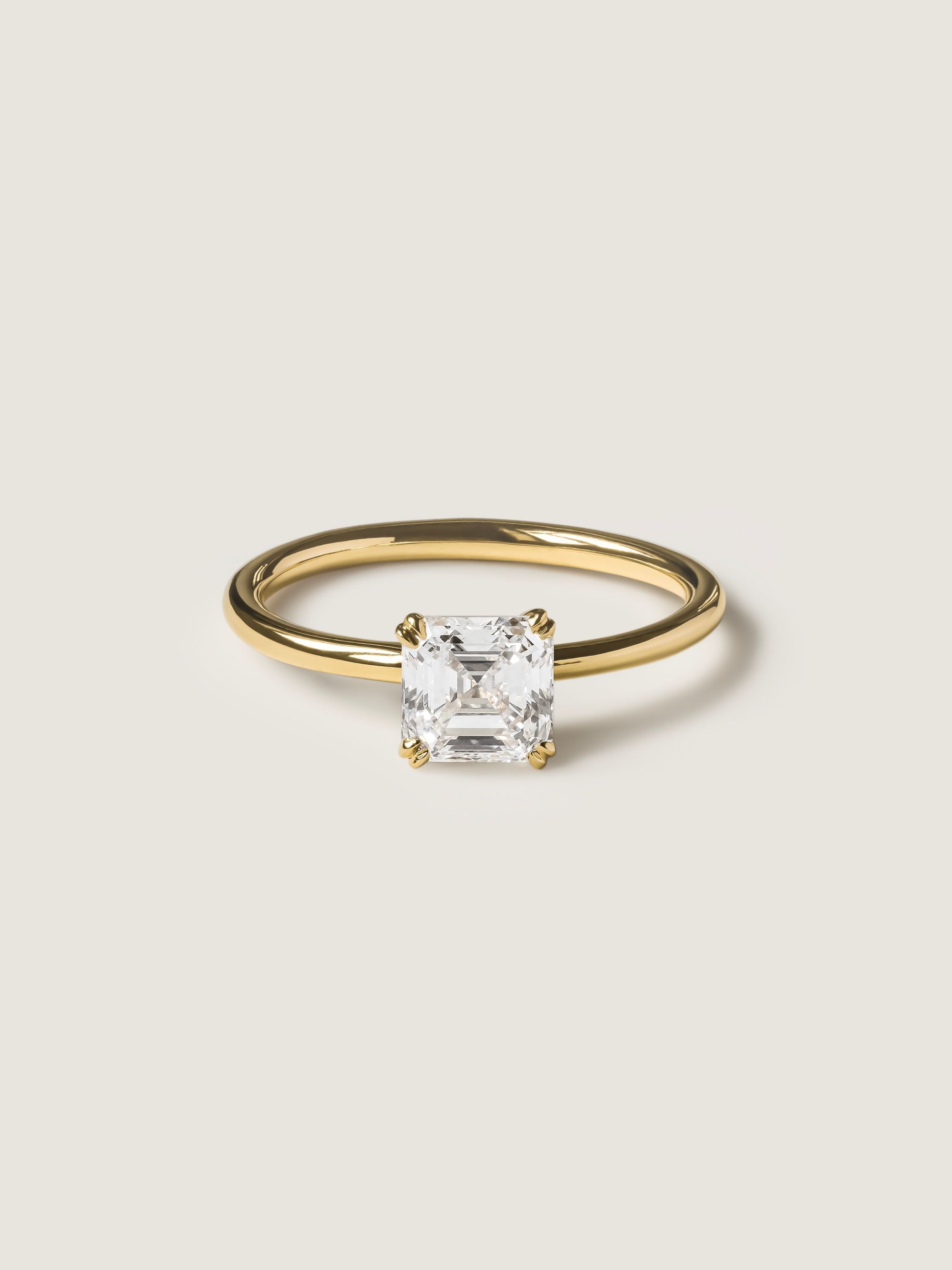 1.20 CT - 3.20 CT Asscher Cut Lab grown Diamond Solitaire Engagement Ring