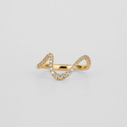 0.12 TCW Round CVD Diamond Curved Pave Wedding Band