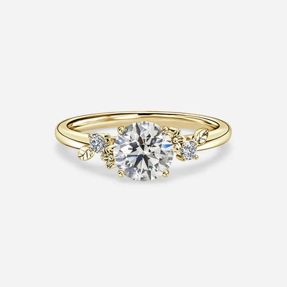 1.6 CT - 2.6 CT Round Cut Nature Inspired Cluster Moissanite Engagement Ring