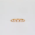 0.37 TCW Half Moon CVD Diamond Shared Prong Pave Wedding Band