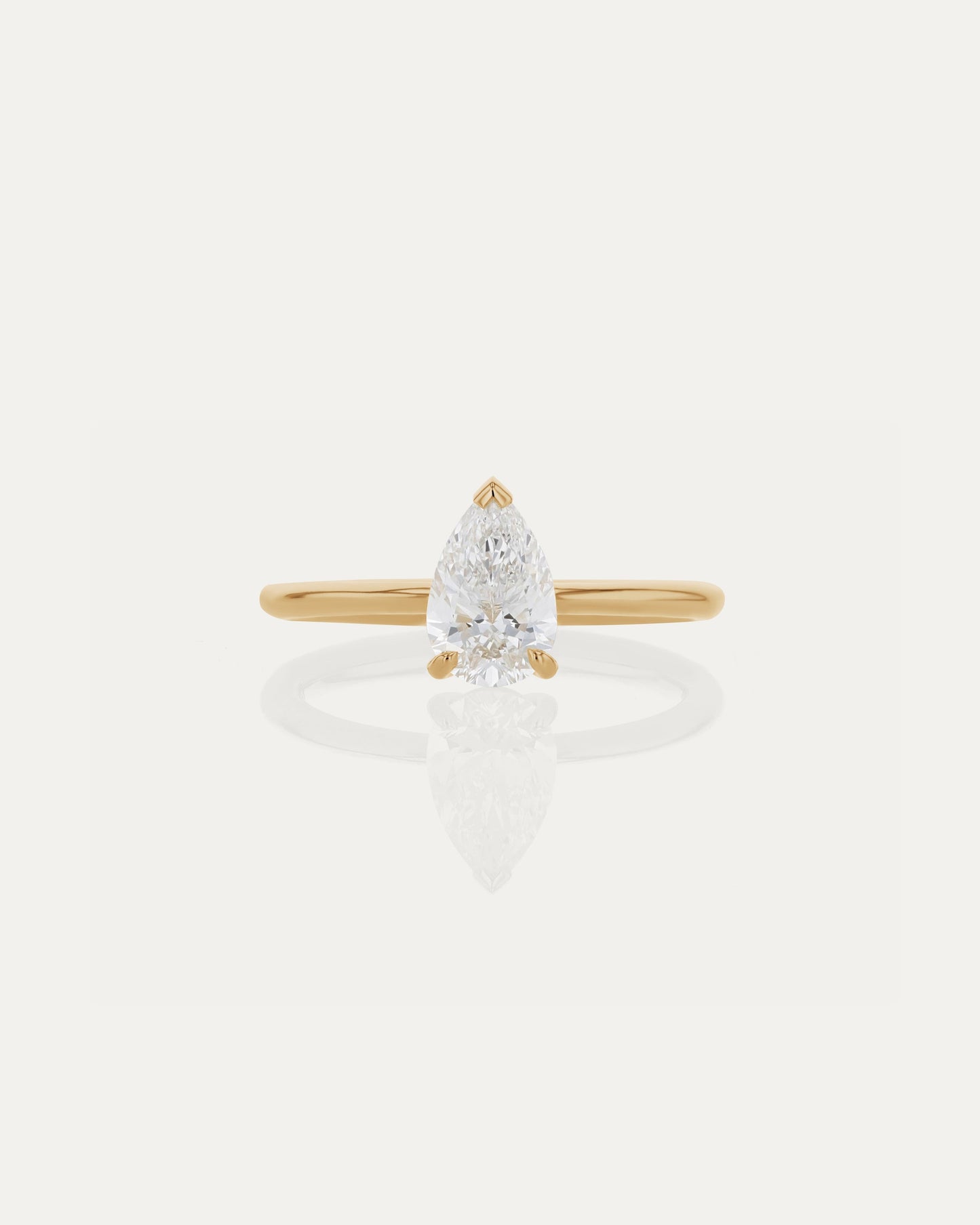 1 CT - 3 CT Pear Cut Lab grown Diamond Solitaire Engagement Ring