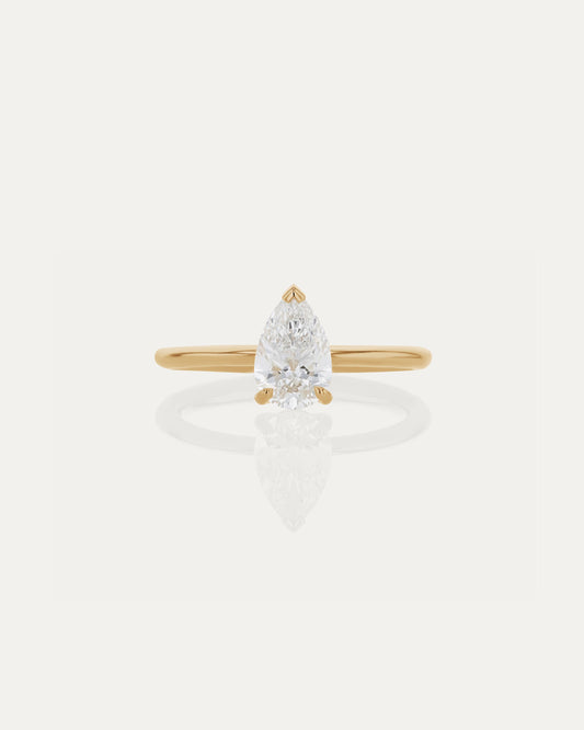 1 CT - 3 CT Pear Cut Lab grown Diamond Solitaire Engagement Ring