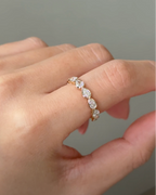 1.37 TCW Pear CVD Diamond Half Eternity with Bezel Wedding Band
