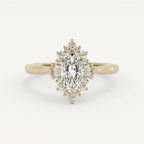 1 CT - 2.50 CT Marquise Cut Lab grown Diamond Halo Engagement Ring