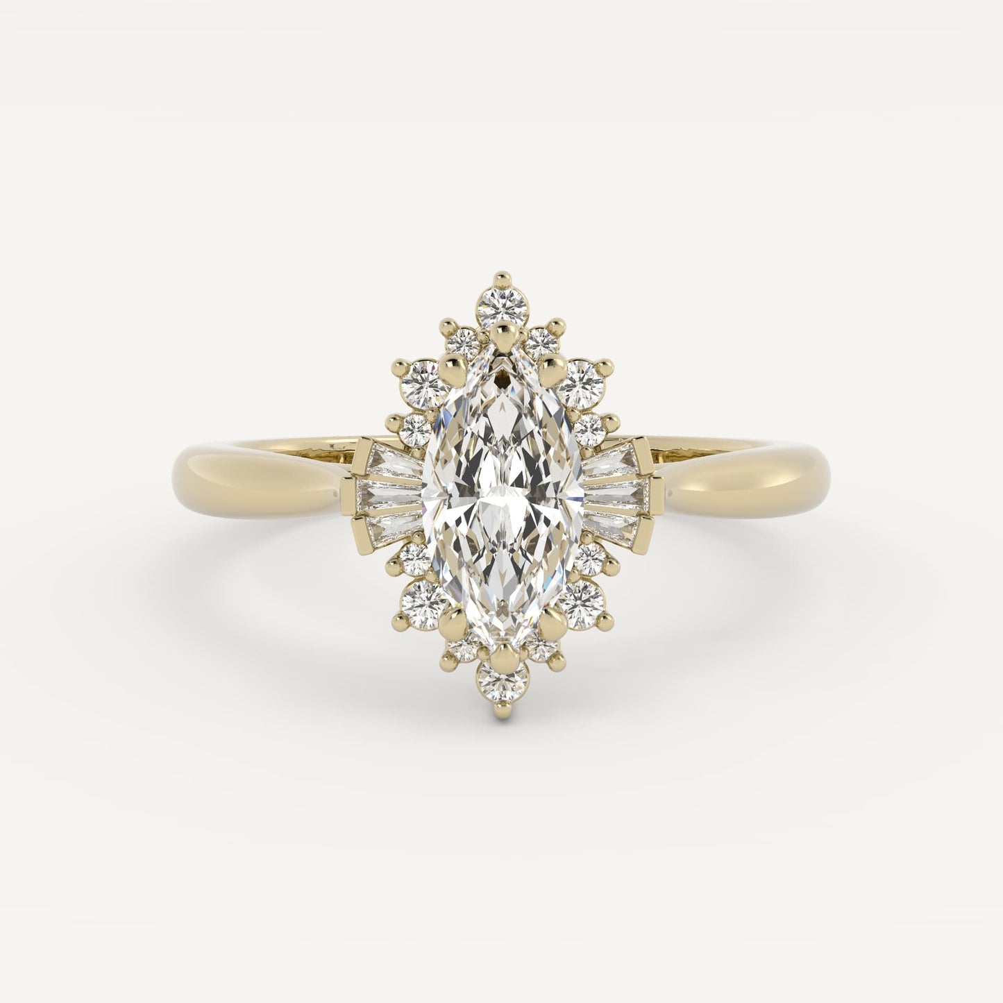 1 CT - 2.50 CT Marquise Cut Lab grown Diamond Halo Engagement Ring