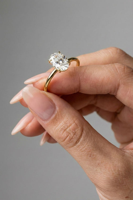 Oval Cut Lab grown Diamond Solitaire Engagement Ring
