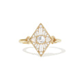 0.2 CT Round Cut Moissanite Mini Kite Shape Mosaic Engagement Ring