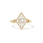 0.2 CT Round Cut Moissanite Mini Kite Shape Mosaic Engagement Ring