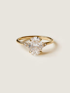 2 CT - 4 CT Oval Cut Lab grown Diamond Cluster Engagement Ring