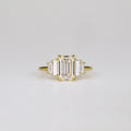 1.82 CT - 2.82 CT Emerald Cut Lab grown Diamond Five Stone Engagement Ring