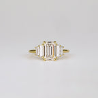 1.82 CT - 2.82 CT Emerald Cut Lab grown Diamond Five Stone Engagement Ring