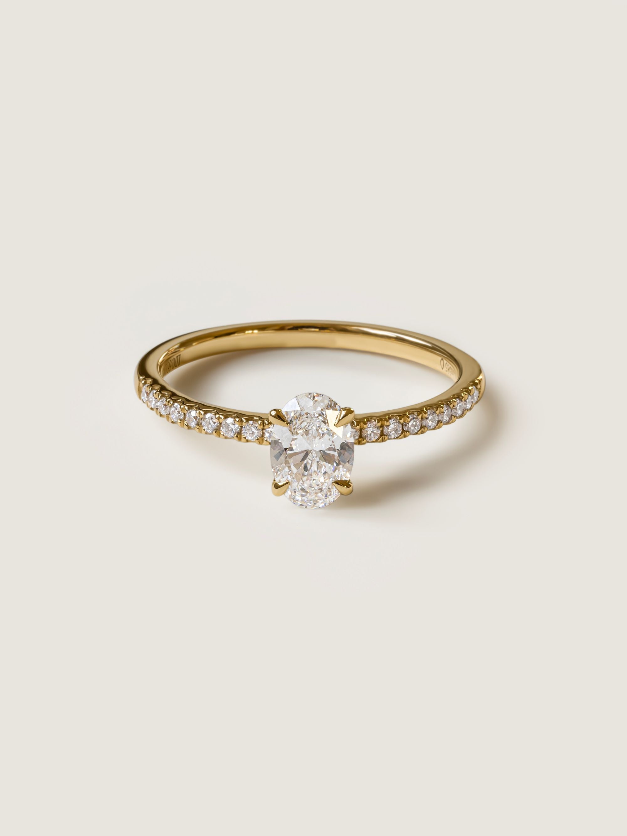 0.5 CT - 2.5 CT Oval Cut Lab grown Diamond Pave Engagement Ring