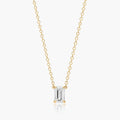 0.25 - 3.00 CT Emerald Cut Moissanite Diamond Solitaire Necklace