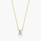 0.25 - 3.00 CT Emerald Cut Moissanite Diamond Solitaire Necklace