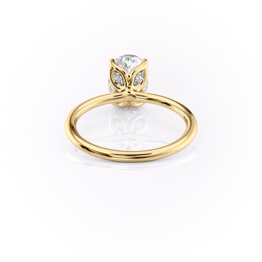 2 CT - 3 CT Oval Cut Petal Prong Style Moissanite Engagement Ring With Accent Stone