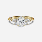1.6 CT - 2.6 CT Oval Cut Cluster Moissanite Engagement Ring