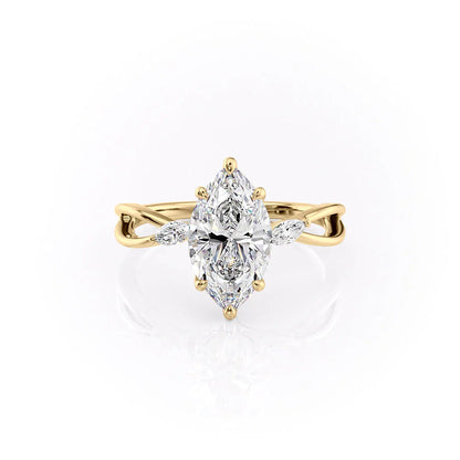 2 CT - 3 CT Marquise Cut Split Shank Cluster Moissanite Engagement Ring