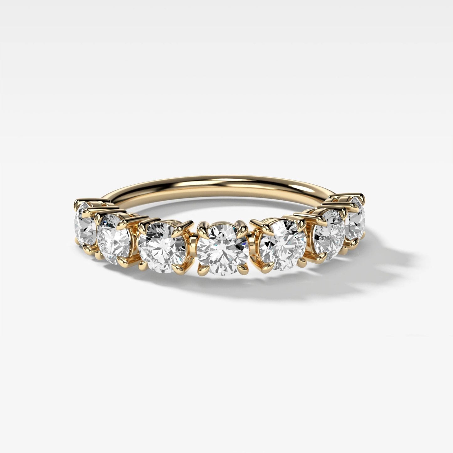 1.4 TCW Round CVD Diamond Claw Pave Wedding Band