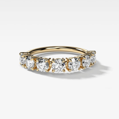 1.4 TCW Round CVD Diamond Claw Pave Wedding Band