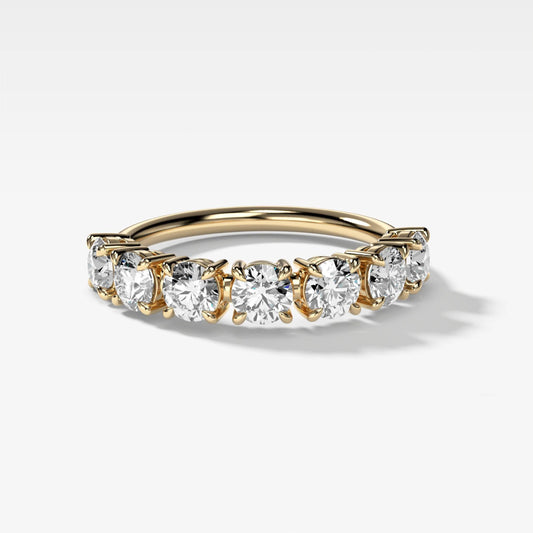 1.4 TCW Round CVD Diamond Claw Pave Wedding Band