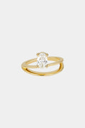 0.8 CT - 1.5 CT Oval Cut Lab grown Diamond Double Band Engagement Ring
