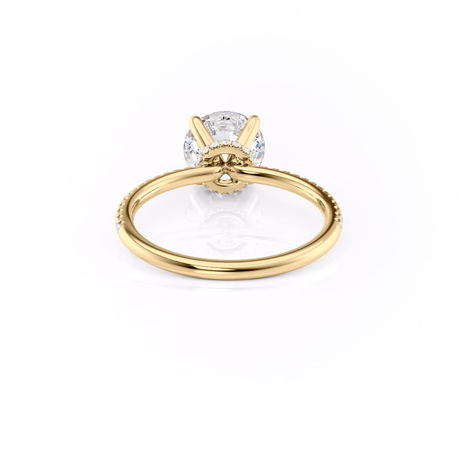 2 CT - 3 CT Round Cut Hidden Halo Pave Moissanite Engagement Ring