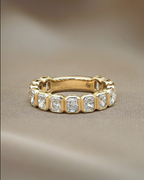 1.93 TCW Radiant CVD Diamond Half Eternity Wedding Band