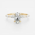 1.5 CT - 2.5 CT Oval Cut Pave Moissanite Engagement Ring