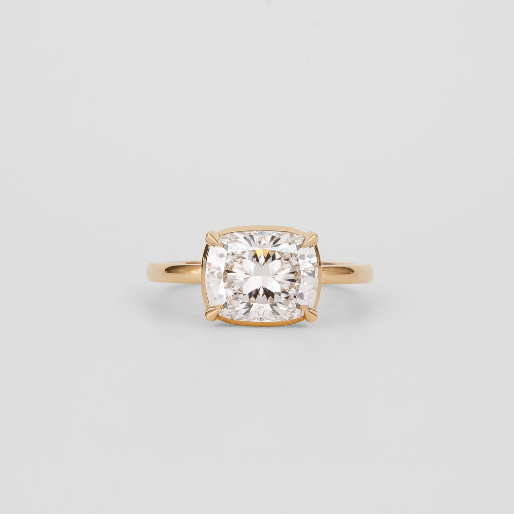 3 CT - 4 CT Elongated Cushion Cut Lab grown Diamond Solitaire Engagement Ring