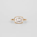 3 CT - 4 CT Elongated Cushion Cut Lab grown Diamond Solitaire Engagement Ring