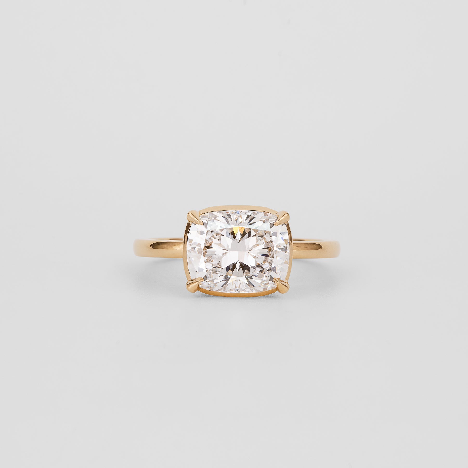 3 CT - 4 CT Elongated Cushion Cut Lab grown Diamond Solitaire Engagement Ring