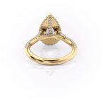 2 CT - 3 CT Pear Cut Halo Pave Set Moissanite Engagement Ring