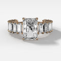 2 CT - 3 CT Radiant Cut Lab grown Diamond Pave Engagement Ring