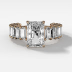 2 CT - 3 CT Radiant Cut Lab grown Diamond Pave Engagement Ring