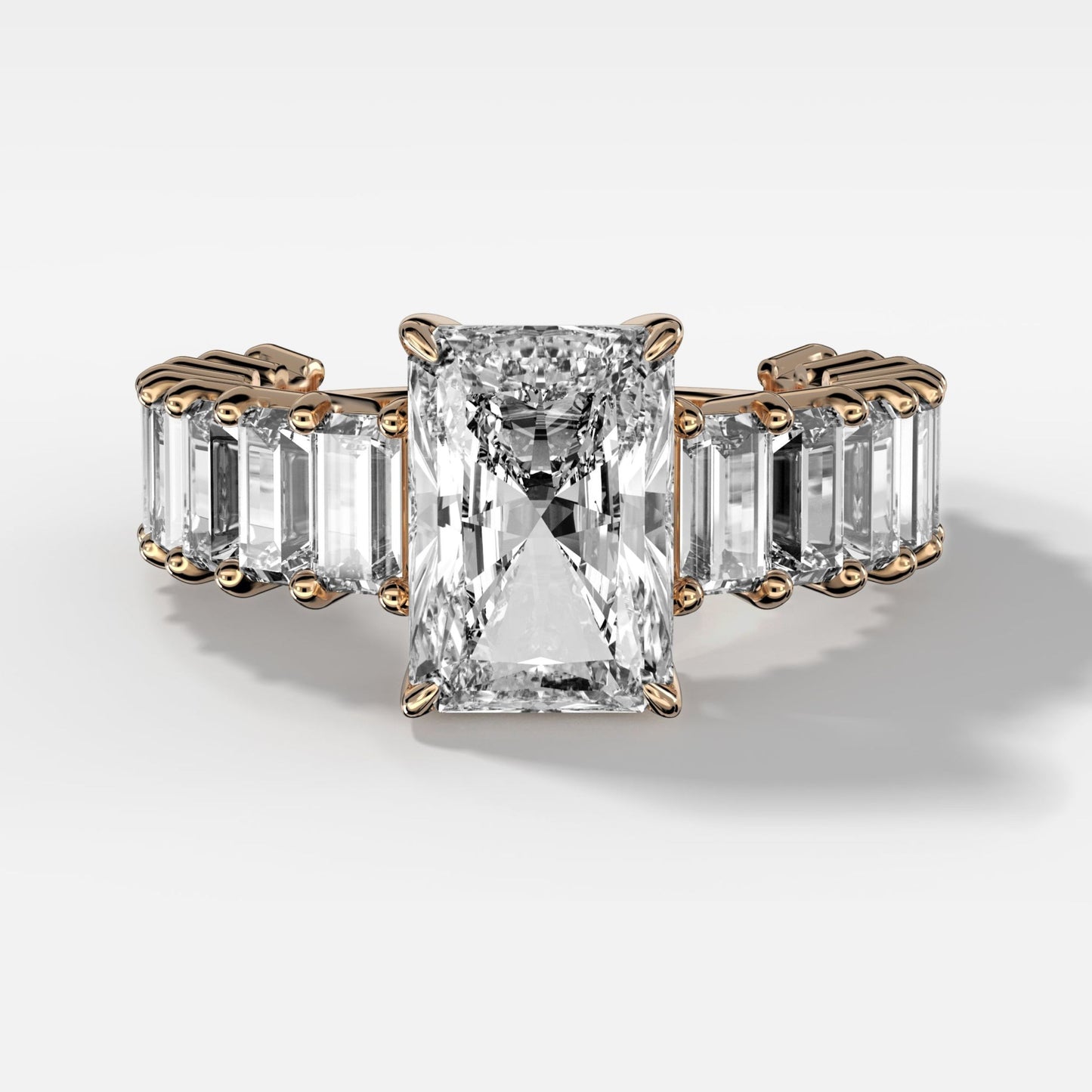 2 CT - 3 CT Radiant Cut Lab grown Diamond Pave Engagement Ring