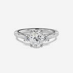 1 CT Oval Cut Three Stone Moissanite Engagement Ring