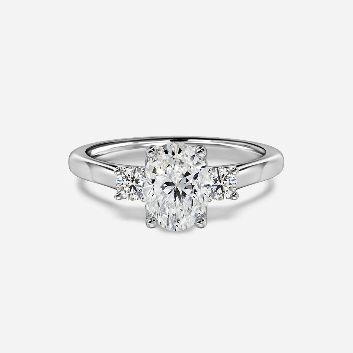 1 CT Oval Cut Three Stone Moissanite Engagement Ring