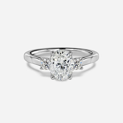 1 CT Oval Cut Three Stone Moissanite Engagement Ring