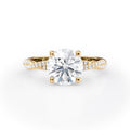 2 CT Round Cut Twisted Pave Moissanite Engagement Ring