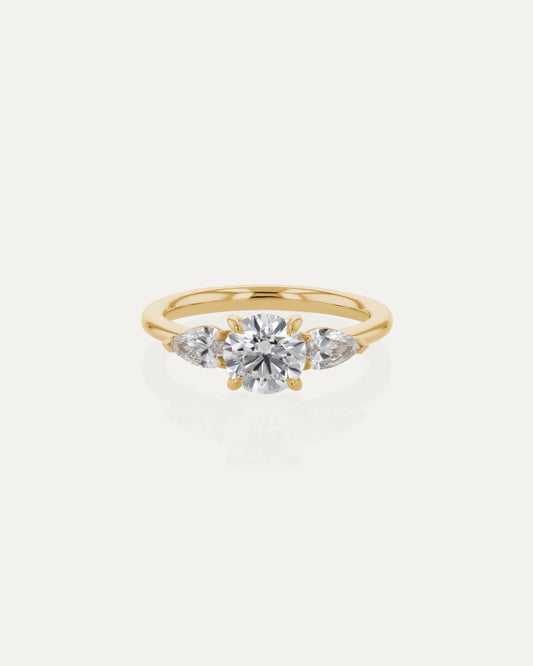 1 CT - 3 CT Round Cut Lab grown Diamond Three Stone Engagement Ring