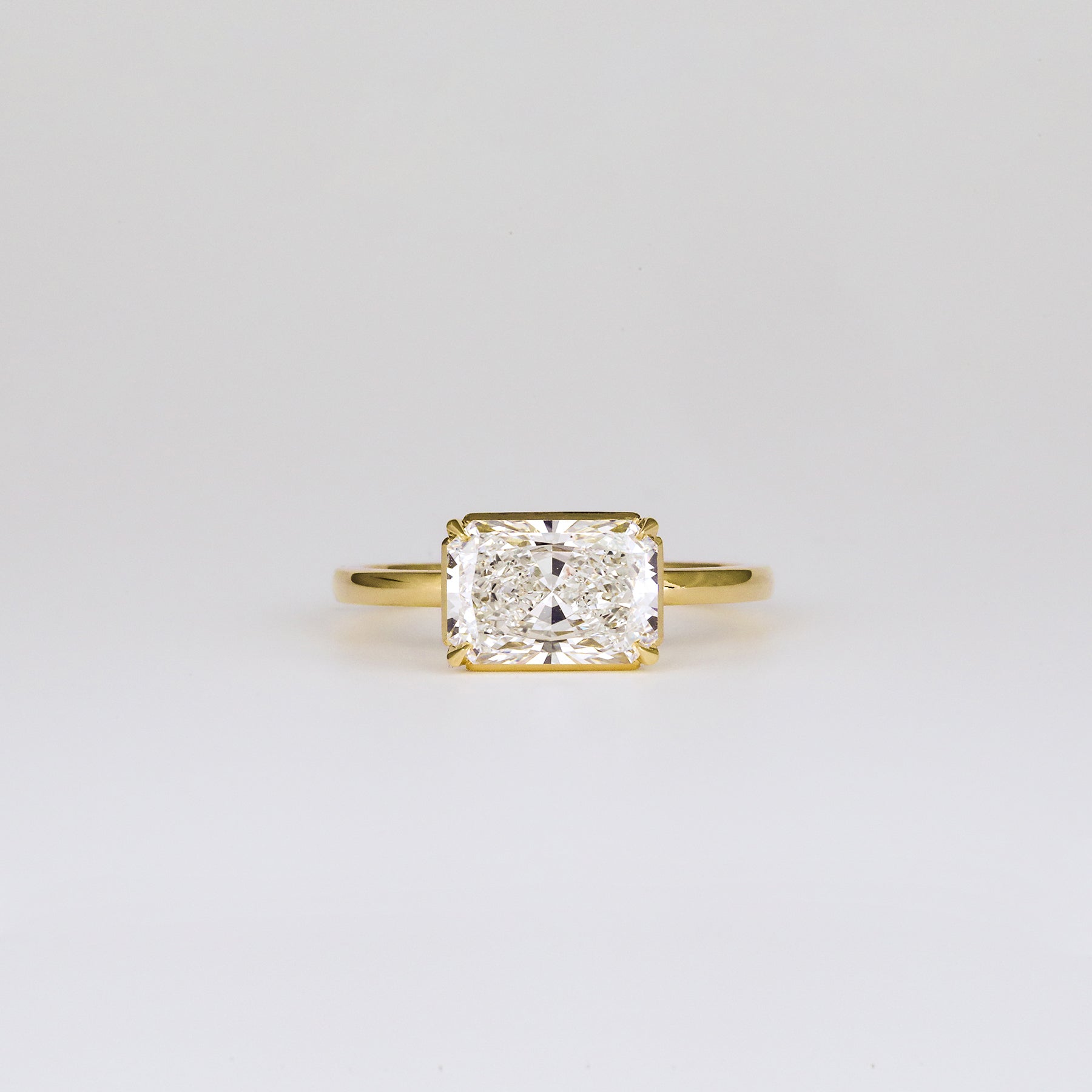 2.01 CT - 3.01 CT Radiant Cut Lab grown Diamond Solitaire Engagement Ring