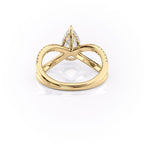 2 CT - 3 CT Pear Cut Criss-Cross Pave Moissanite Engagement Ring