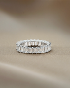 3.72 TCW Emerald CVD Diamond Full Eternity Wedding Band