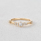 0.11 TCW Round Moissanite Scattered Wedding Band