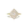 0.34 CT Round Cut Moissanite Art Deco Mosaic Engagement Ring