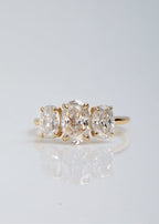 1 CT Oval Cut Three Stone Moissanite Engagement Ring