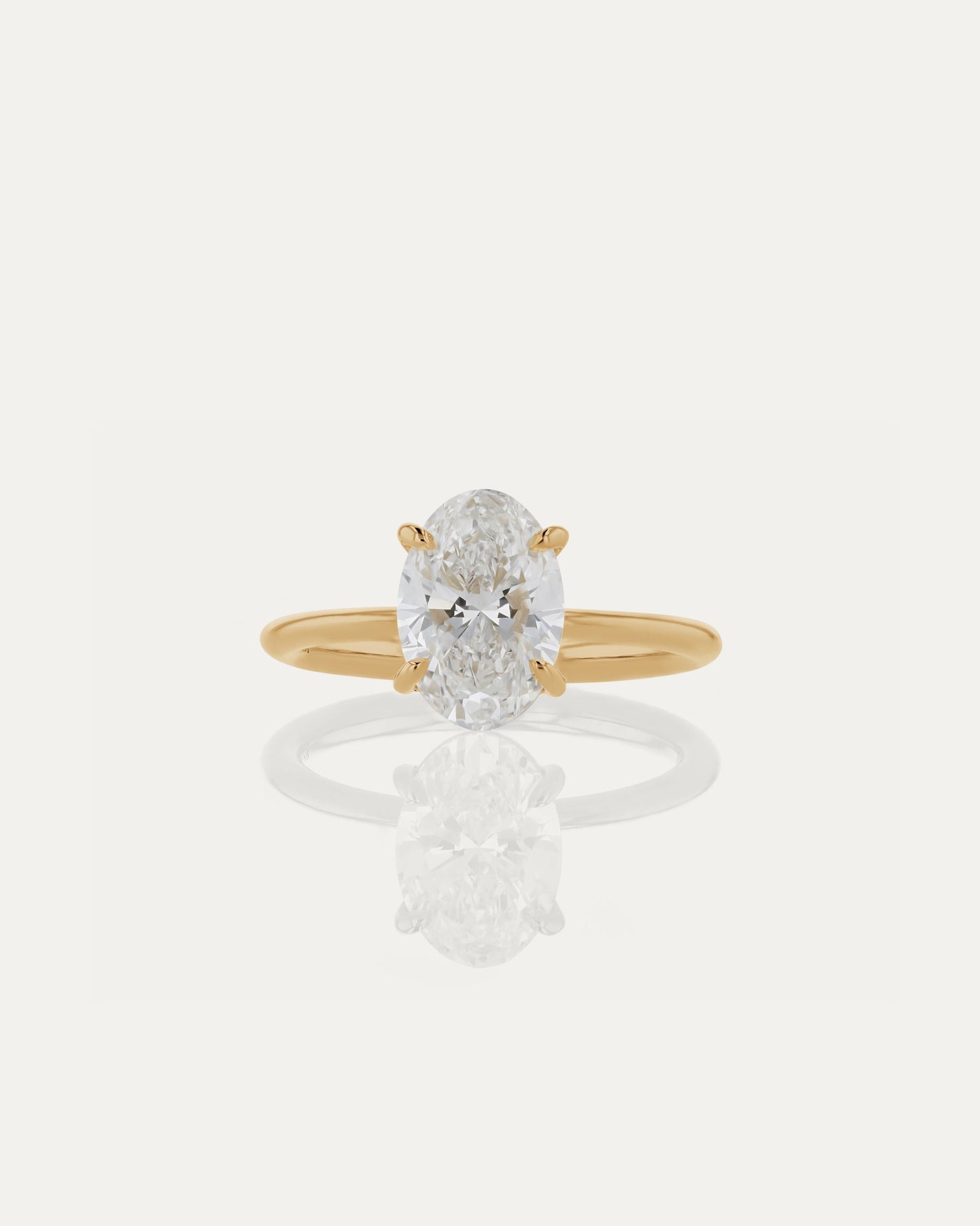 1.03 CT - 3.03 CT Oval Cut Lab grown Diamond Solitaire Engagement Ring