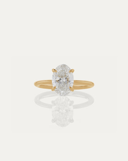 1.03 CT - 3.03 CT Oval Cut Lab grown Diamond Solitaire Engagement Ring