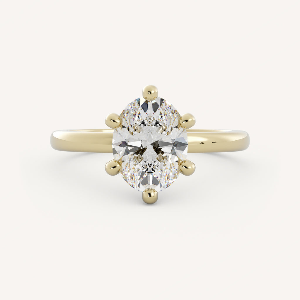0.75 CT - 2.5 CT Oval Cut Lab grown Diamond Solitaire Stone Engagement Ring